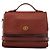 Coach Bolsa 2-Way em couro de curtimento de luva bordô com fecho turnlock