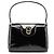 Gucci Borsa a spalla G in pelle verniciata nera