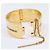 Bracciale rigido Chanel in metallo dorato - vista 7