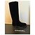 Botas altas Chanel en terciopelo negro - vista 2