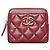 Chanel Monedero acolchado CC en piel caviar burdeos