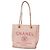 Chanel Shopper-Bag aus rosa Raffia