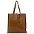 Tote Prada Shopper aus braunem Leder mit Dreiecks-Logo