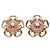 Orecchini Chanel Pink CC Gold Plated Resin Flower Push Back
