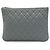 Clutch Chanel Gray Medium Quilted Caviar O Case