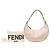 Fendi Borsa Hobo Fendigraphy Small in Pelle Intrecciata Bianca - vista 6