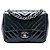 Chanel Blue Mini Square Classic Chevron Patent Single Flap