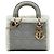 Mini Lady Dior in camoscio Cannage grigio con bordino in shearling