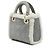 Mini Lady Dior in camoscio Cannage grigio con bordino in shearling - vista 2