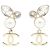 Orecchini a goccia Chanel Gold CC placcati in oro con perle sintetiche e strass