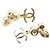 Orecchini a goccia Chanel Gold CC placcati in oro con perle sintetiche e strass - vista 2