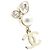 Orecchini a goccia Chanel Gold CC placcati in oro con perle sintetiche e strass - vista 3