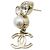 Orecchini a goccia Chanel Gold CC placcati in oro con perle sintetiche e strass - vista 4