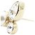 Orecchini a goccia Chanel Gold CC placcati in oro con perle sintetiche e strass - vista 8