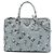 Prada Borsa Satchel Galleria Floral Print Double Zip Medium in Saffiano Grigio