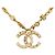 Collana con pendente Chanel Gold CC placcata in oro e strass - vista 3