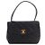Chanel Black Quilted Lambskin Top Handle Envelope Flap