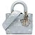 Dior Silver Small Metallic Grained Calfskin Cannage Supple Lady Dior