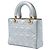 Dior Silver Small Metallic Grained Calfskin Cannage Supple Lady Dior - vista 2