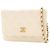 Portafoglio Chanel White CC Quilted Lambskin Wallet On Chain - vista 12
