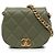 Clutch Chanel Coco Mail Mini em pele de bezerro acolchoada verde com corrente