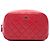 Chanel Neceser Curvy de piel de cordero acolchada Medium CC Rojo