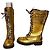 Botas de couro dourado com atacadores Dolce & Gabbana Junior