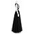 Vera Wang Abendkleid aus schwarzem besticktem Tüll - Ansicht 3