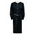 Vestido midi Tibi preto de manga comprida em algodão stretch com cinto