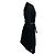 Vestido midi Tibi preto de manga comprida em algodão stretch com cinto - vista 2