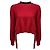 Fendi High Low Kaschmir-Strickpullover Rot / Schwarz