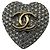 Spilla a cuore con strass Chanel 2020 Argento / Oro Logo CC - vista 2