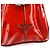 Prada Mini borsa bowling in pelle spazzolato rossa - vista 10