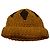 Autre Marque Rust Orange Wool and Leather Diamond Pattern Beanie