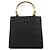 Prada Borsa Tote Black Tessuto Metallo Gold Handle