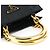 Prada Borsa Tote Black Tessuto Metallo Gold Handle - vista 10
