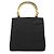 Prada Borsa Tote Black Tessuto Metallo Gold Handle - vista 3