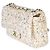 Borsa Chanel Small Single Flap in paillettes argento e crema - vista 3