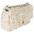 Borsa Chanel Small Single Flap in paillettes argento e crema - vista 4