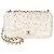 Borsa Chanel Small Single Flap in paillettes argento e crema - vista 8