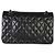 Borsa Chanel Medium Classic Double Flap in lambskin matelassé nera - vista 2