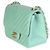 Borsa Mini Square Flap Chanel in pelle d'agnello chevron verde chiaro - vista 3
