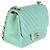 Borsa Mini Square Flap Chanel in pelle d'agnello chevron verde chiaro - vista 4