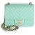 Borsa Mini Square Flap Chanel in pelle d'agnello chevron verde chiaro - vista 8