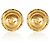 Chanel Gold-Plated Vintage CC Knopf-Ohrringe