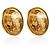 Chanel Gold-Plated Vintage CC Knopf-Ohrringe - Ansicht 3