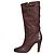 Prada Brown Leather Block Heel Pull-On Boots Sz.39 Pre-owned