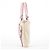 Yves Saint Laurent Borsa Tote YSL in tela beige e pelle rosa - vista 2