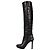 Prada Black Leather Pointed Toe High Heel Boots Sz.38 Pre-owned