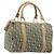 Christian Dior Trotter Canvas Hand Bag Khaki Gold Tone